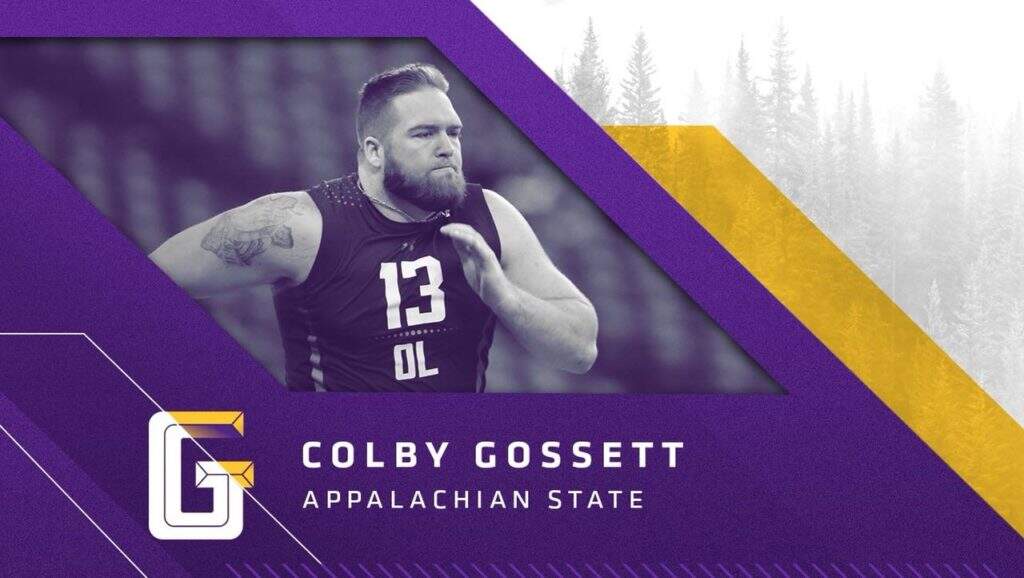 Guard Colby Gossett, Appalachian State, escolha do Vikings
