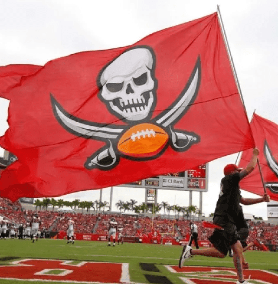 Logo do Buccaneers, número 29 do ranking de torcidas da NFL