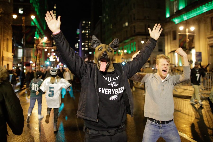 PHILADELPHIA, PA - FEBRUARY 04: Philadelphia Eagles fans celebrate victory in Super Bowl LII against the New England Patriots on February 4, 2018 in Philadelphia, Pennsylvania..(Photo by Eduardo Munoz Alvarez/Getty Images)