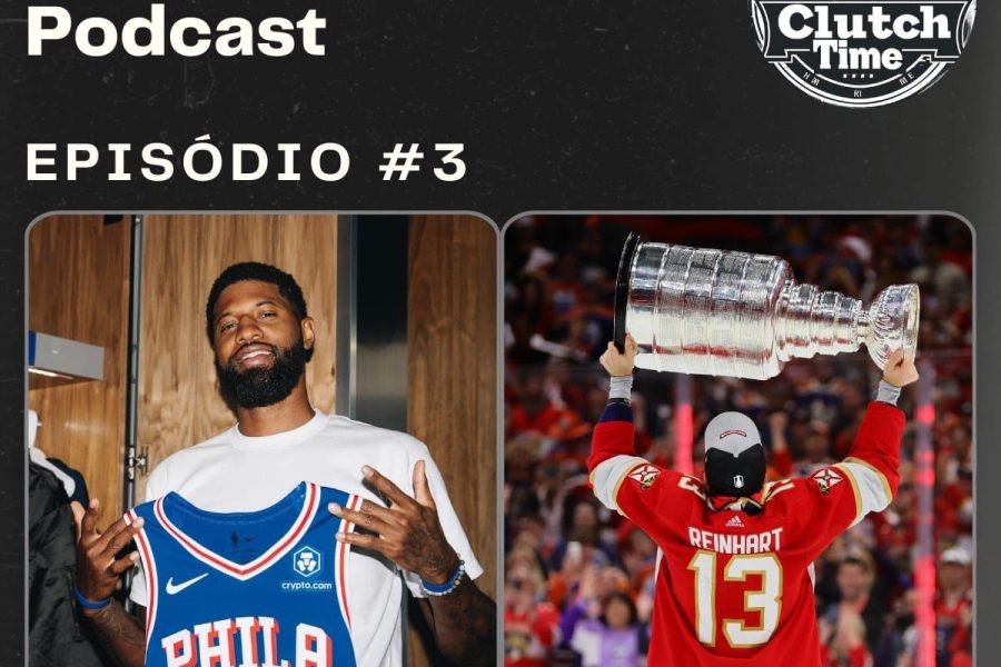 Capa do Podcast Clutch Time, Episódio 3 do Clutch Time, os seus 15 minutos para ficar bem informado sobre tudo que rola nos esportes americanos, com os destaques dos Free Agents da NBA e NHL e Paul Skenes na MLB