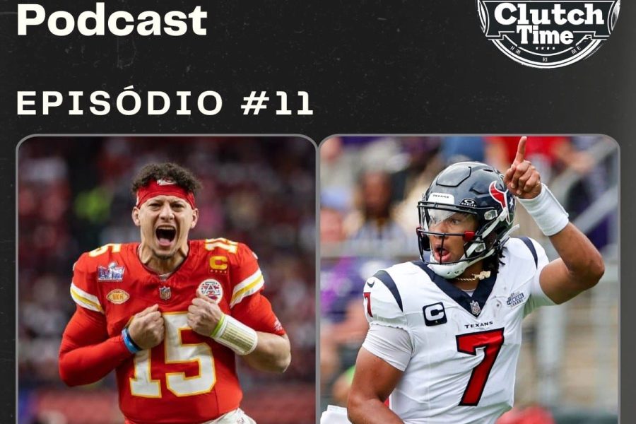 Capa do podcast Clutch Time, edição número 11, Top 5 das equipes da NFL para a temporada e previsões dos prêmios individuais