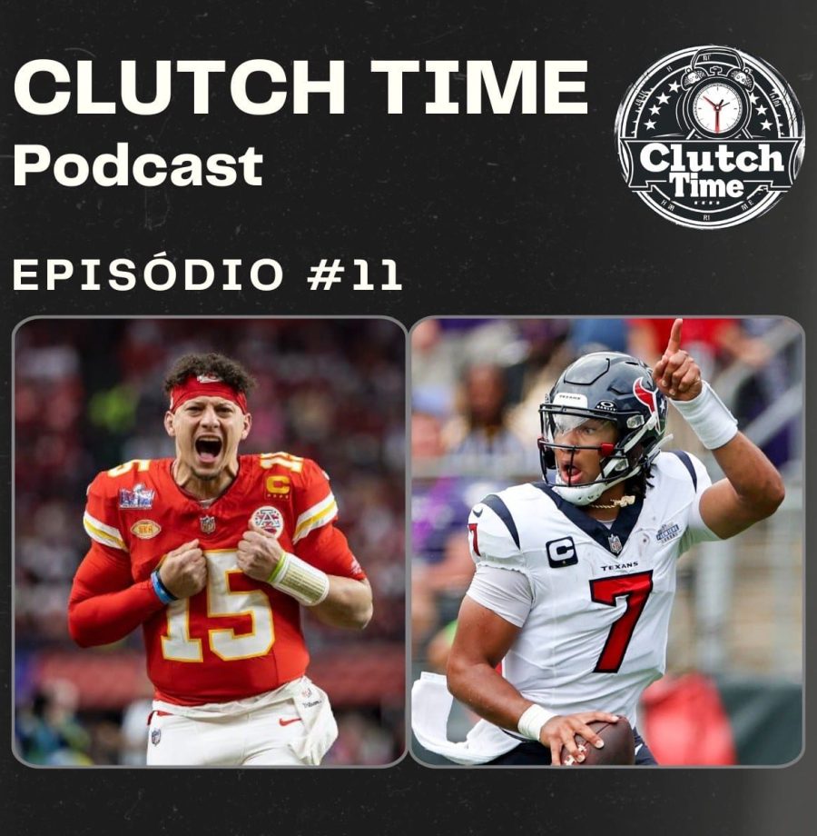 Capa do podcast Clutch Time, edição número 11, Top 5 das equipes da NFL para a temporada e previsões dos prêmios individuais