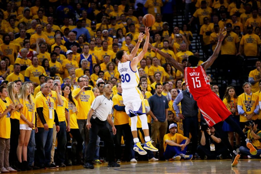 during Game One of the Western Conference Finals of the 2015 NBA Playoffs at ORACLE Arena on May 19, 2015 in Oakland, California.