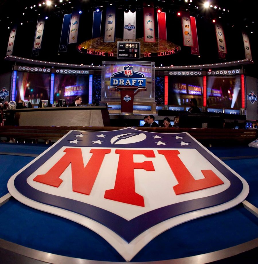 April 28, 2011: Stage is set for the Draft during the 76th NFL Draft at Radio City Music Hall in New York City, New York. (Cal Sports Media via AP Images)