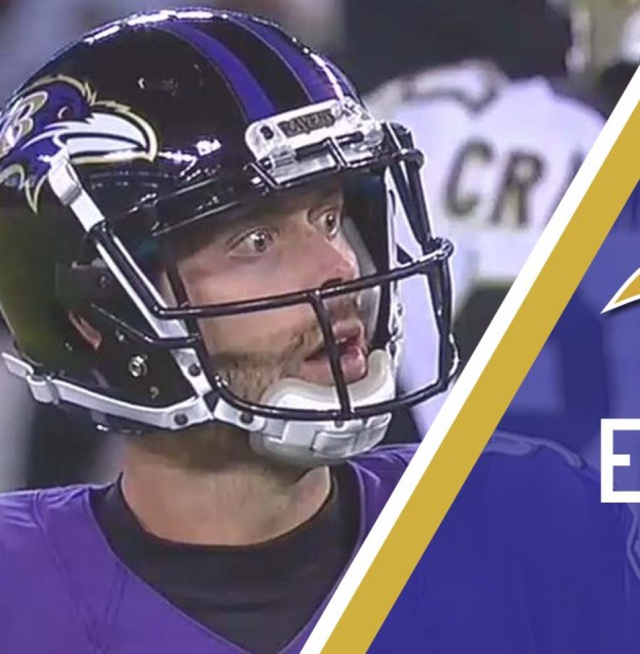 Tucker se espanta ao ver o extra point perdido na derrota do Baltimore Ravens contra o New Orleans Saints pela semana 7 da temporada 2018 da NFL