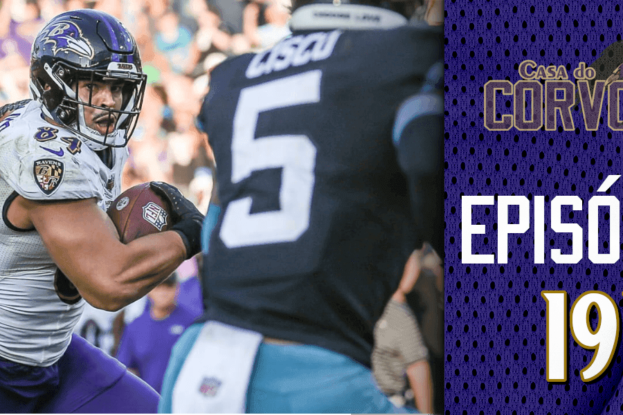 Josh Oliver com mais uma recepção para o Baltimore Ravens