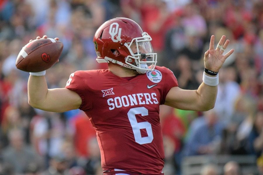 Baker Mayfield, quarterback da universidade de Oklahoma
