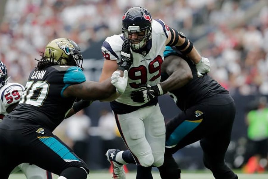 T.J. Watt wears his Steelers uniform for the first time.